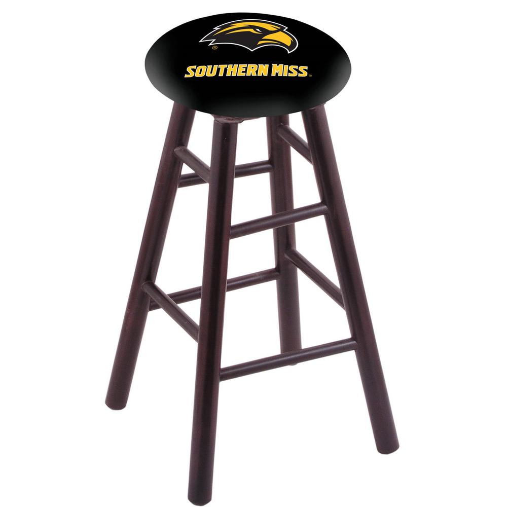 Maple Bar Stool in Dark Cherry Finish with Southern Miss Seat. Picture 1