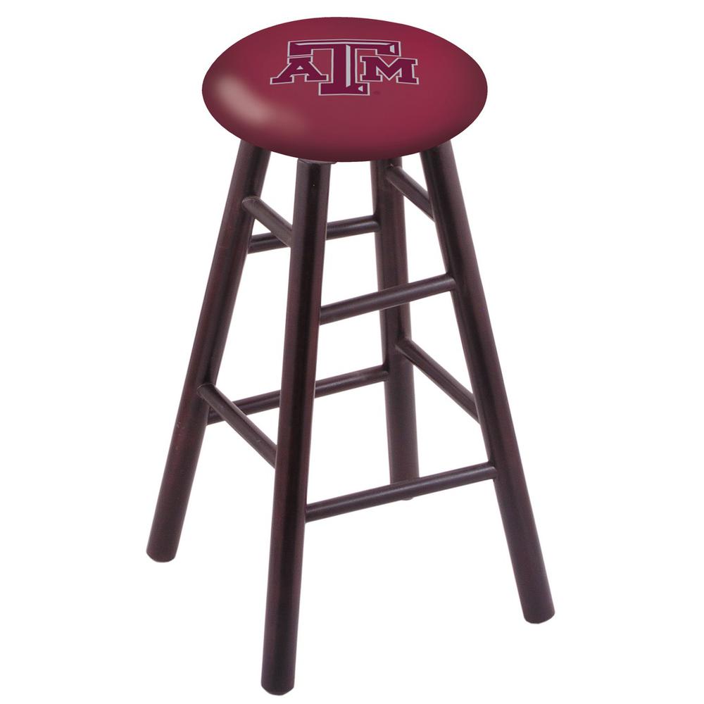 Maple Bar Stool in Dark Cherry Finish with Texas A&M Seat. Picture 1