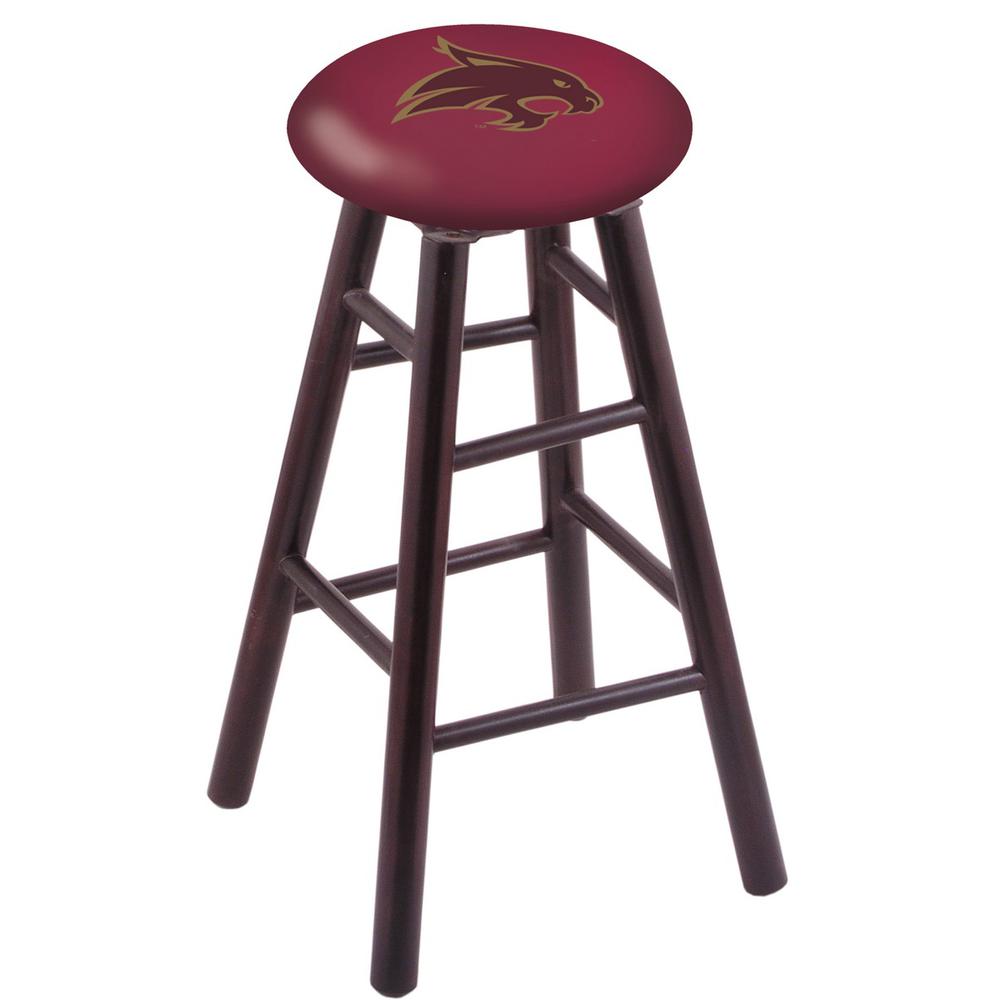 Maple Bar Stool in Dark Cherry Finish with Texas State Seat. Picture 1