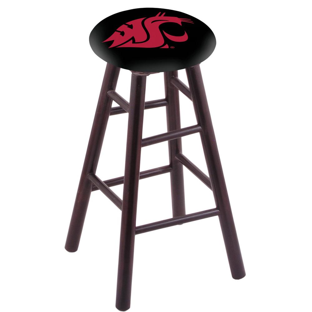 Maple Bar Stool in Dark Cherry Finish with Washington State Seat. Picture 1