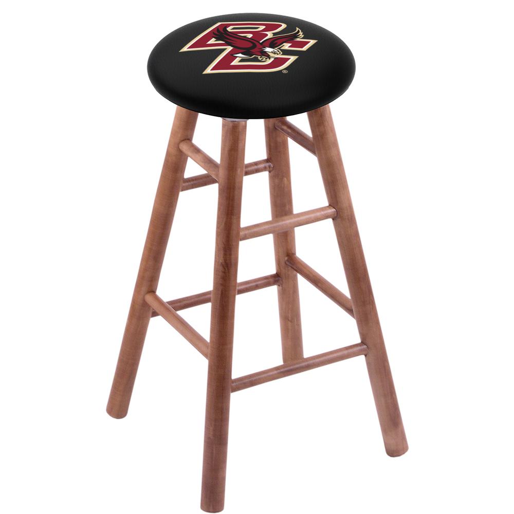 Maple Bar Stool in Medium Finish with Boston College Seat. Picture 1