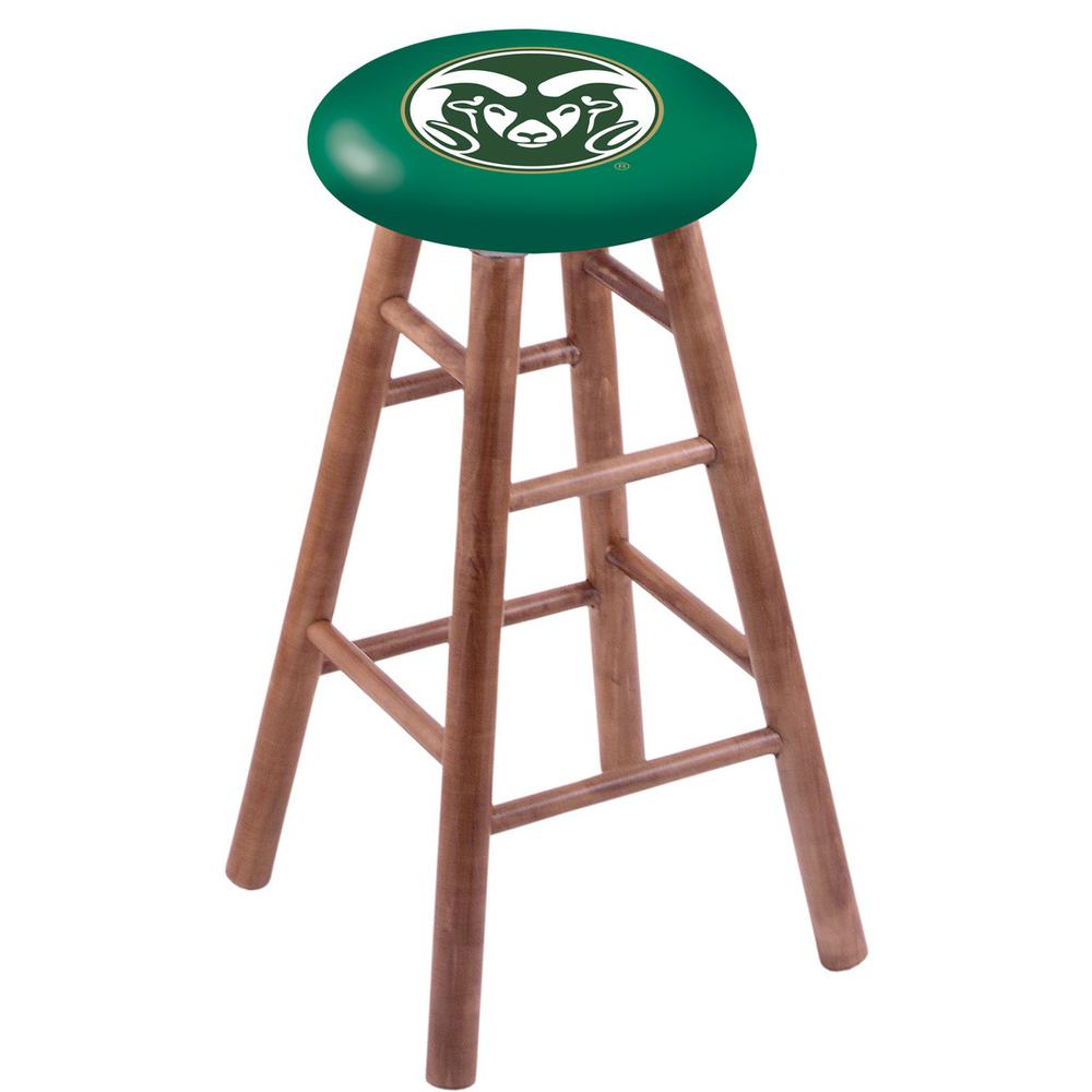 Maple Bar Stool in Medium Finish with Colorado State Seat. Picture 1