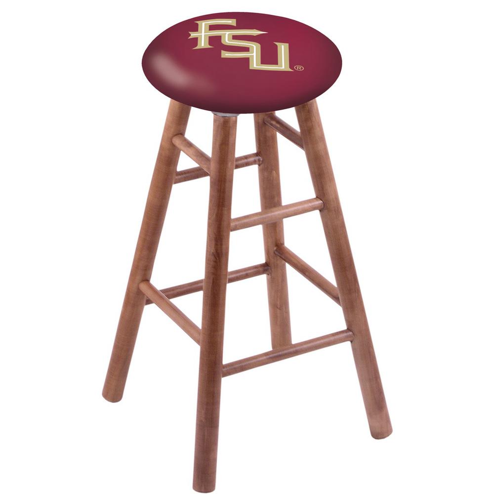 Maple Bar Stool in Medium Finish with Florida State (Script) Seat. Picture 1