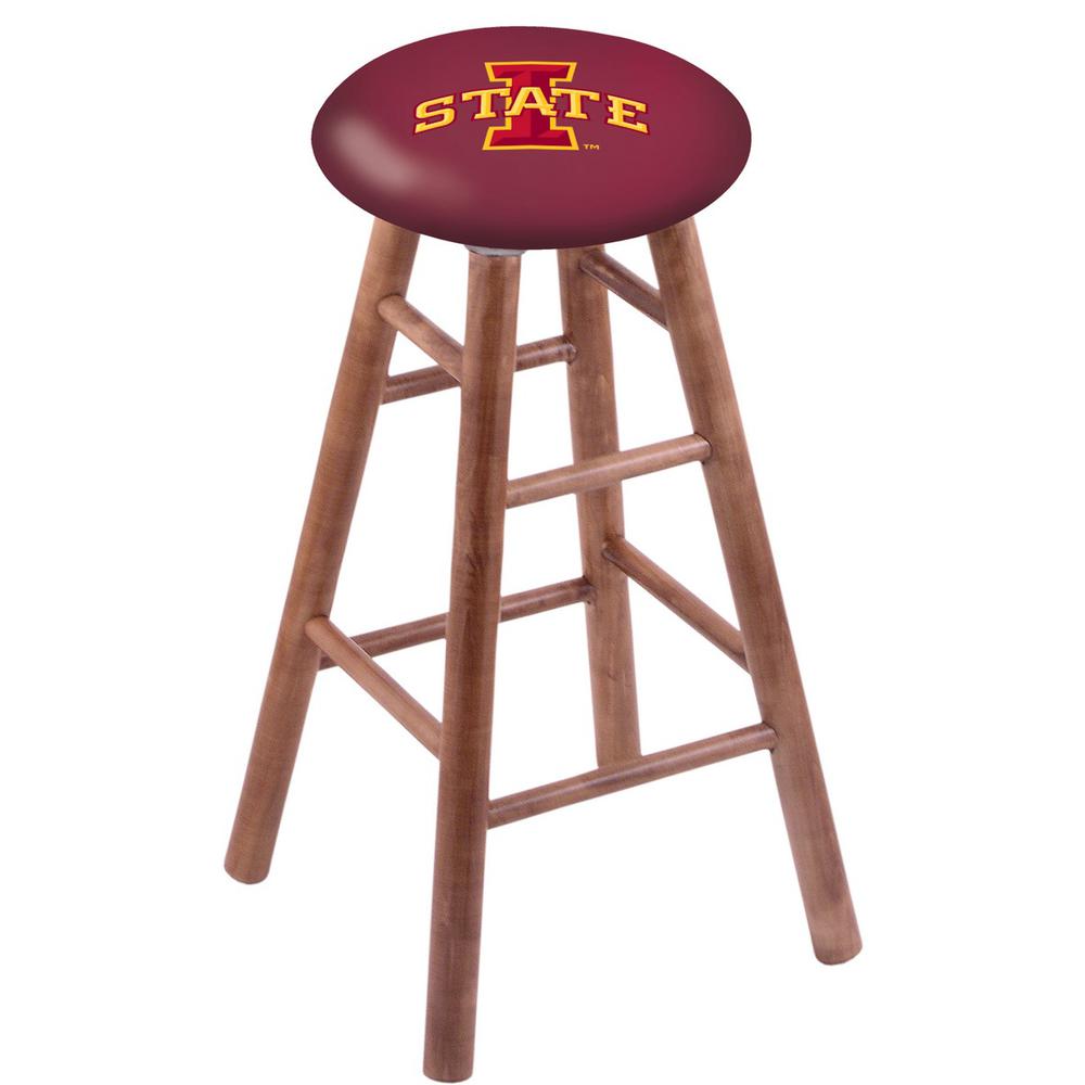 Maple Bar Stool in Medium Finish with Iowa State Seat. Picture 1