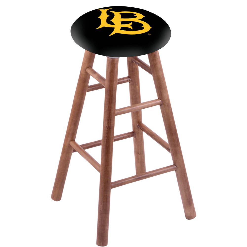 Maple Bar Stool in Medium Finish with Long Beach State University Seat. Picture 1