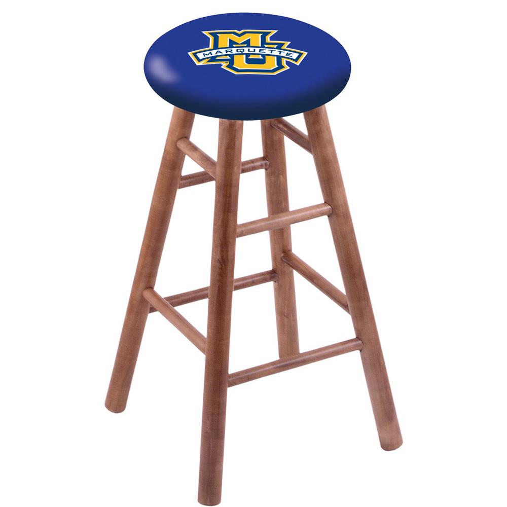 Maple Bar Stool in Medium Finish with Marquette University Seat. Picture 1