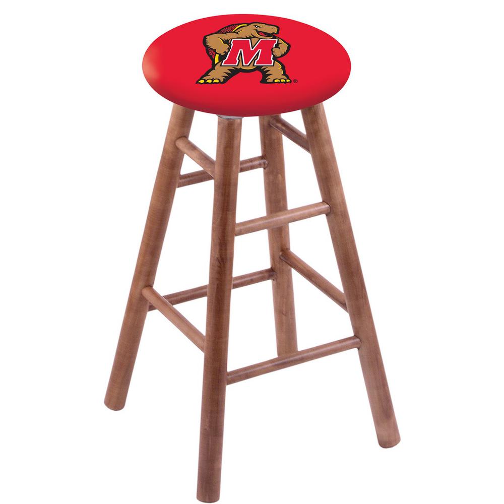 Maple Bar Stool in Medium Finish with Maryland Seat. Picture 1