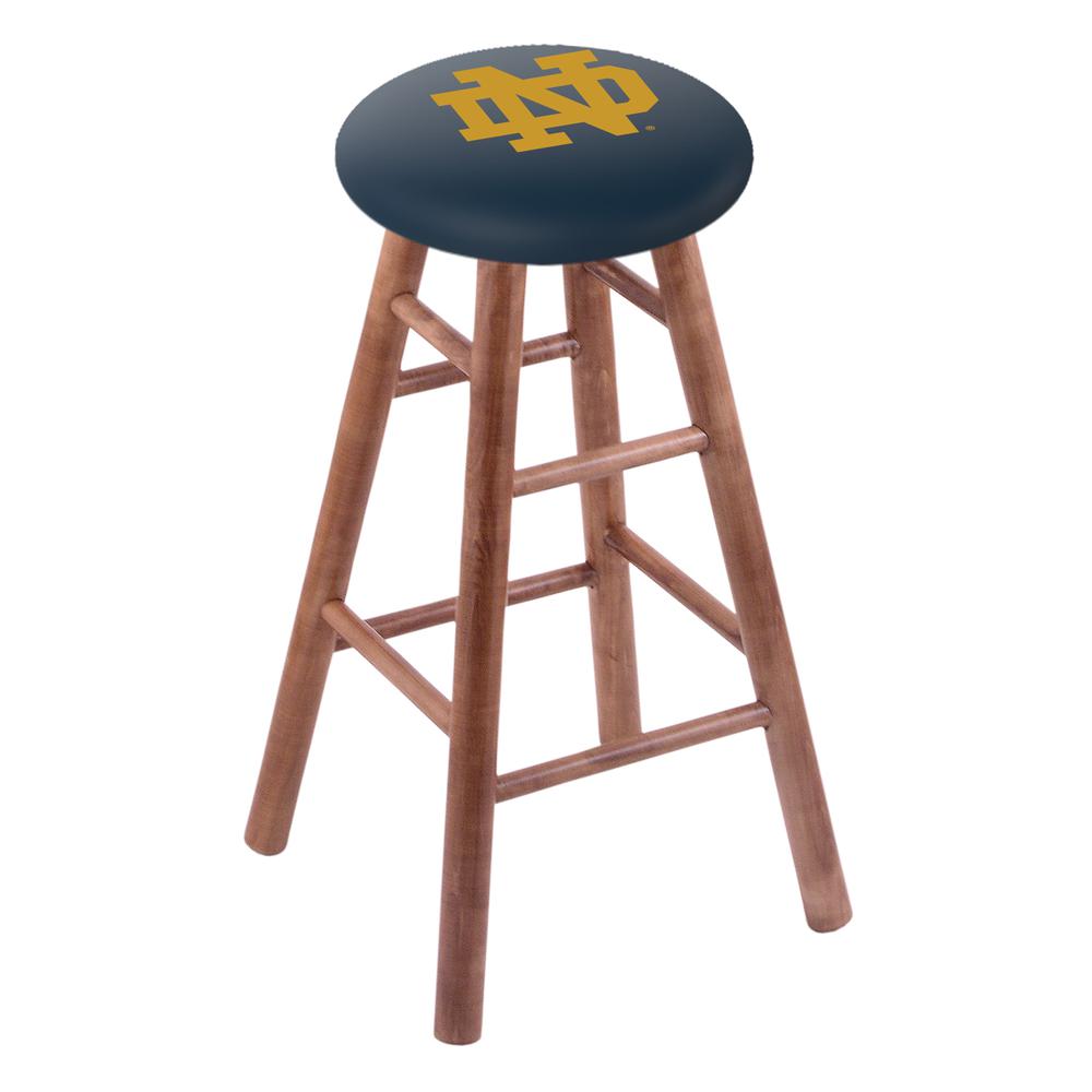 Maple Bar Stool in Medium Finish with Notre Dame (ND) Seat. Picture 1