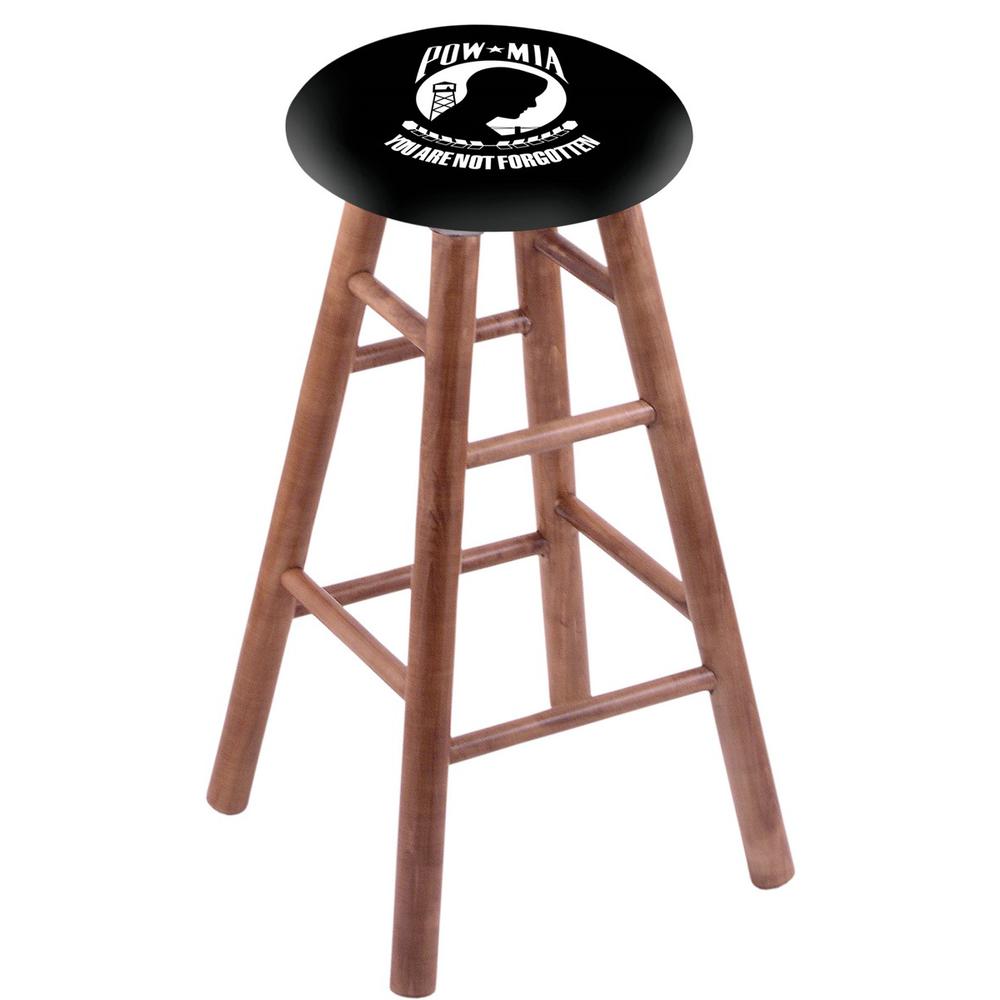 Maple Bar Stool in Medium Finish with POW/MIA Seat. Picture 1