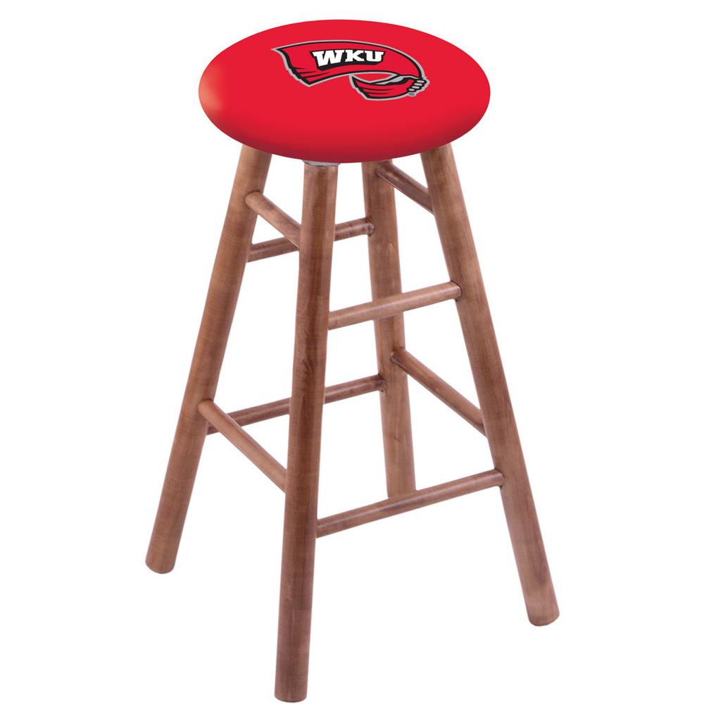 Maple Bar Stool in Medium Finish with Western Kentucky Seat. Picture 1