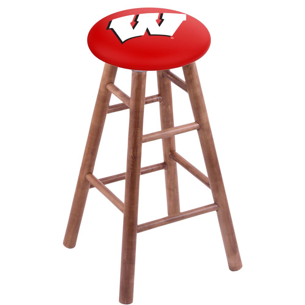 Maple Bar Stool in Medium Finish with Wisconsin "W" Seat. Picture 1