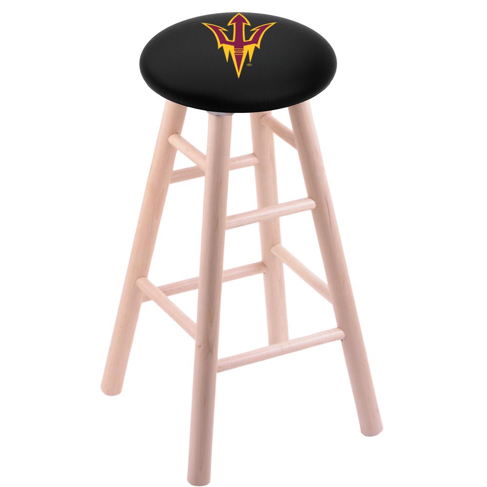 Maple Bar Stool in Natural Finish with Arizona State (Pitchfork) Seat. Picture 1