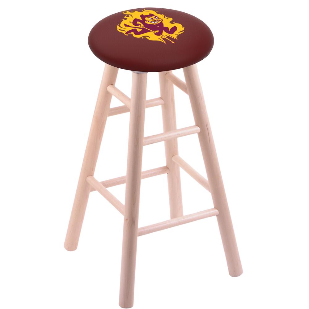 Maple Bar Stool in Natural Finish with Arizona State (Sparky) Seat. Picture 1