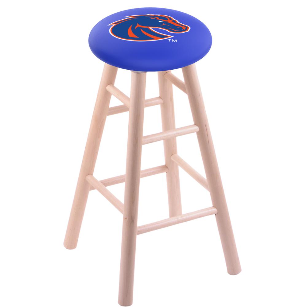 Maple Bar Stool in Natural Finish with Boise State Seat. Picture 1