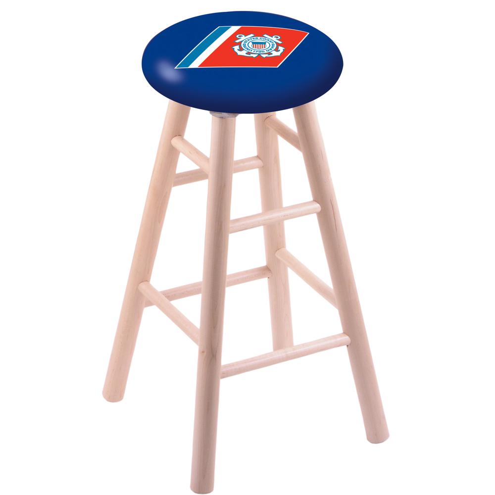 Maple Bar Stool in Natural Finish with U.S. Coast Guard Seat. Picture 1