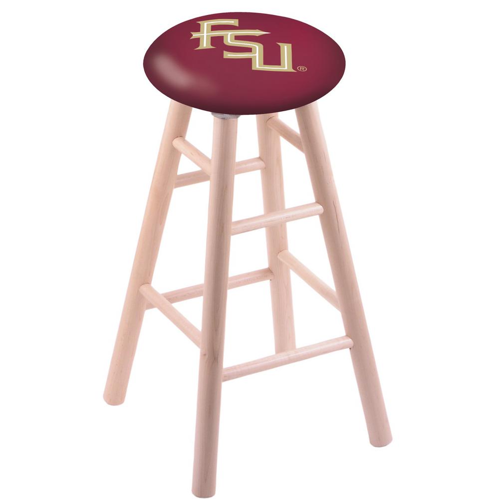 Maple Bar Stool in Natural Finish with Florida State (Script) Seat. Picture 1