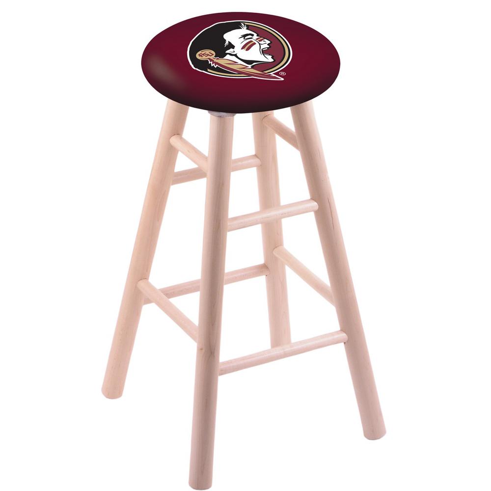 Maple Bar Stool in Natural Finish with Florida State (Head) Seat. Picture 1