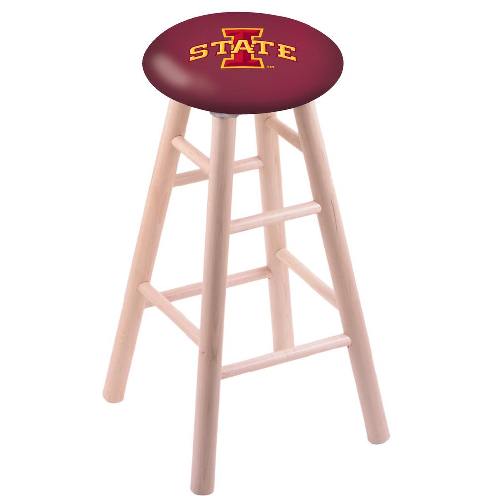 Maple Bar Stool in Natural Finish with Iowa State Seat. Picture 1