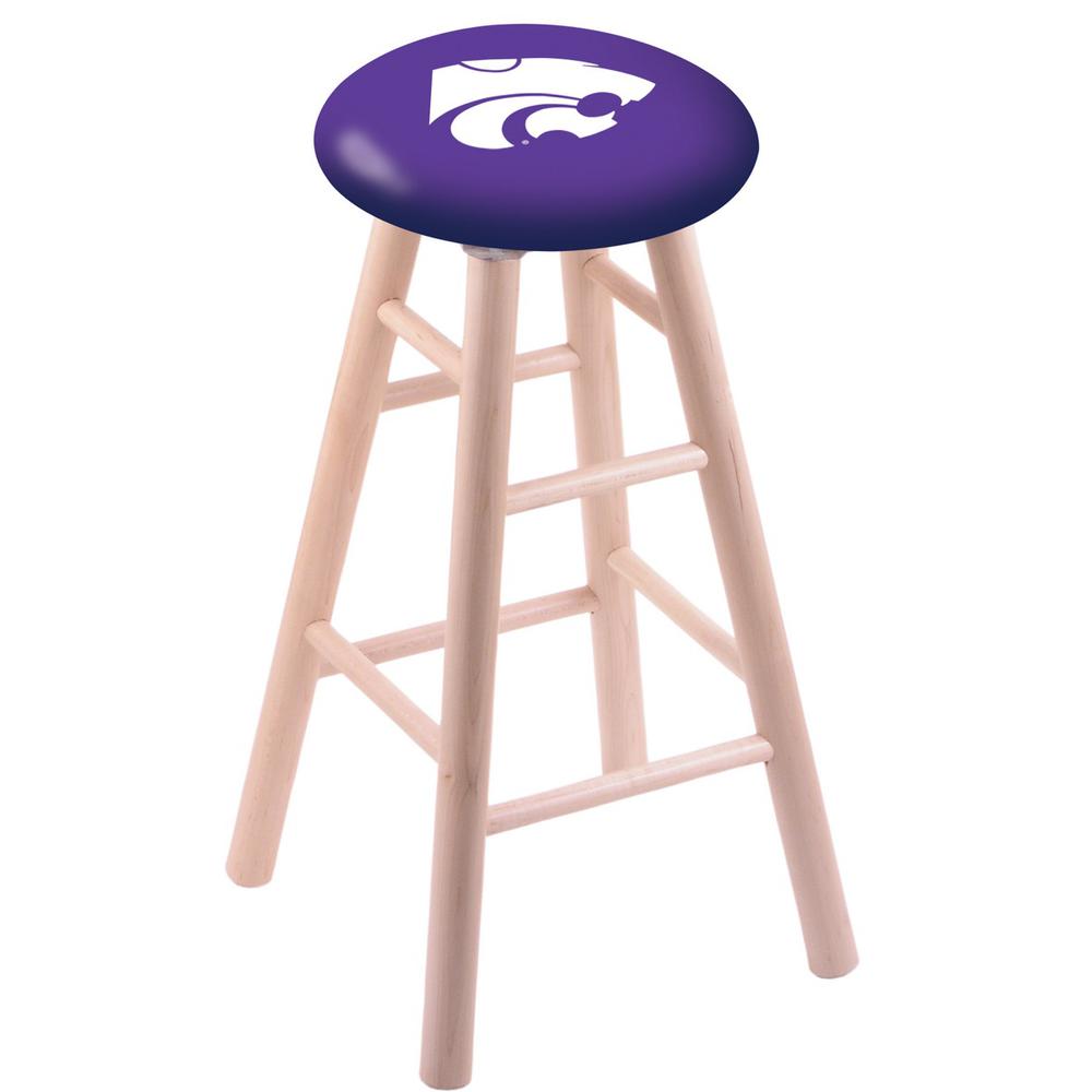 Maple Bar Stool in Natural Finish with Kansas State Seat. Picture 1