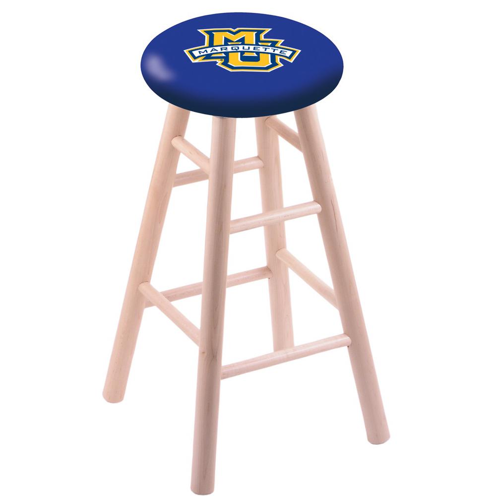 Maple Bar Stool in Natural Finish with Marquette University Seat. Picture 1