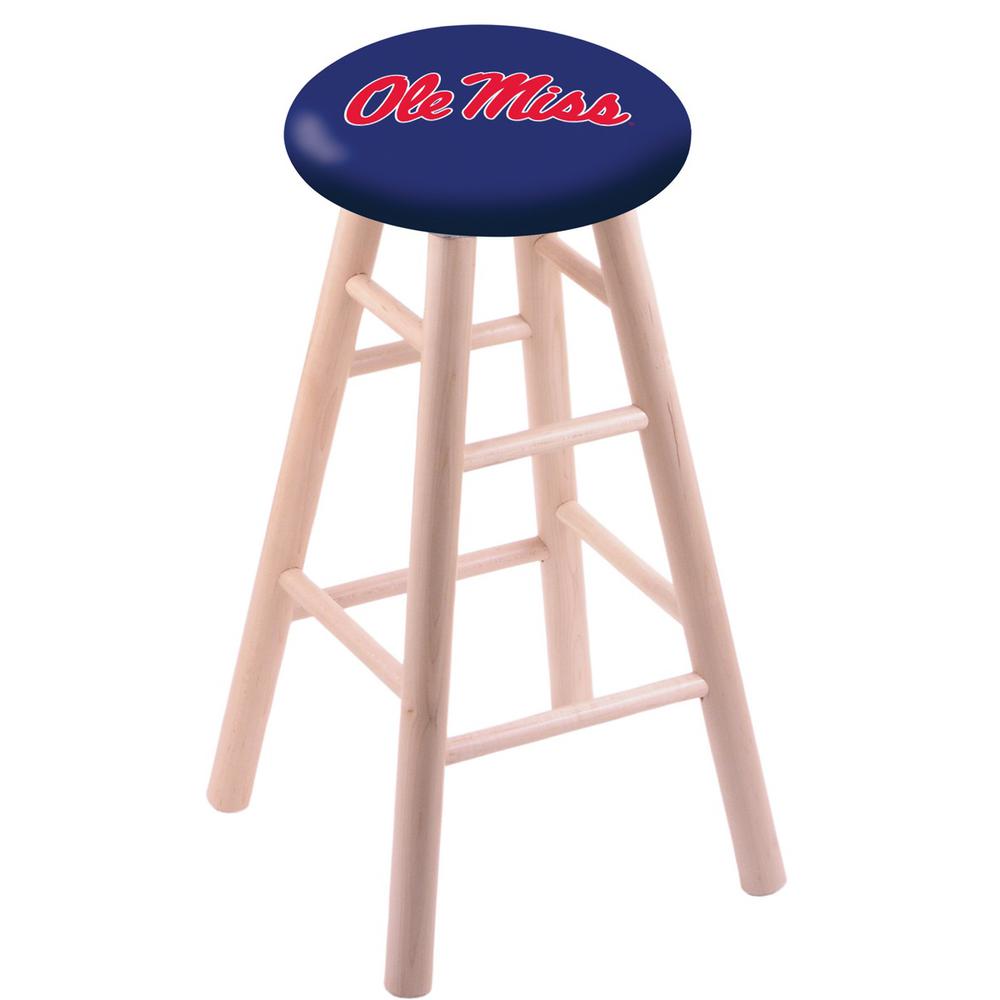 Maple Bar Stool in Natural Finish with Ole' Miss Seat. Picture 1