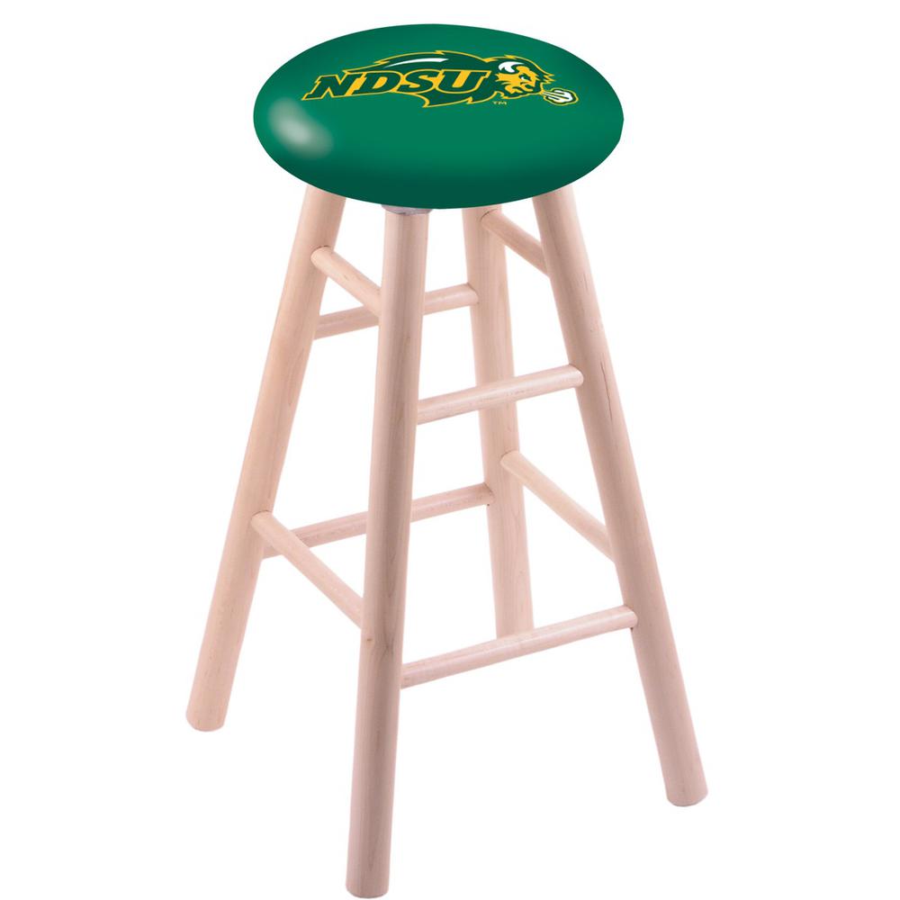 Maple Bar Stool in Natural Finish with North Dakota State Seat. Picture 1