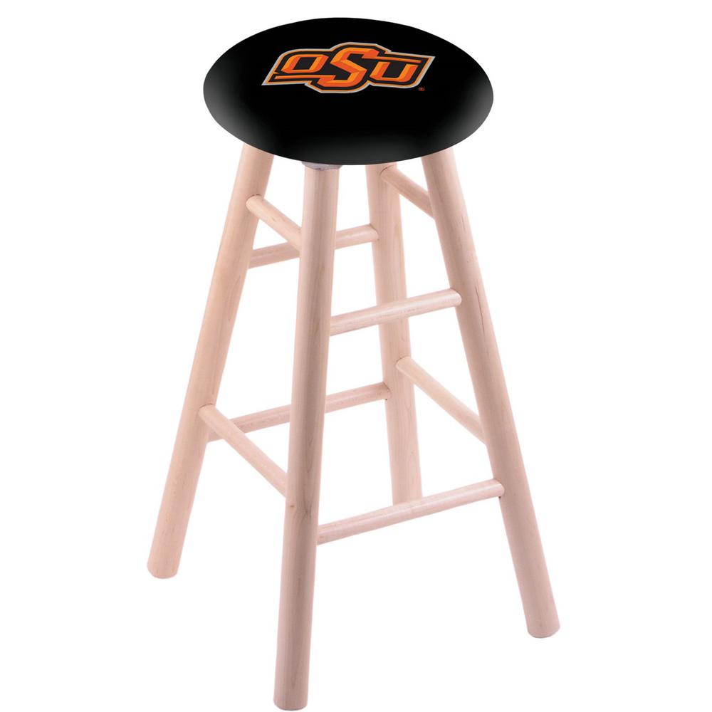 Maple Bar Stool in Natural Finish with Oklahoma State Seat. Picture 1