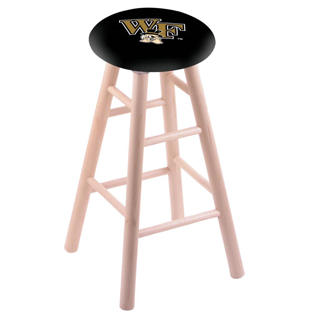 Maple Bar Stool in Natural Finish with Wake Forest Seat. Picture 1