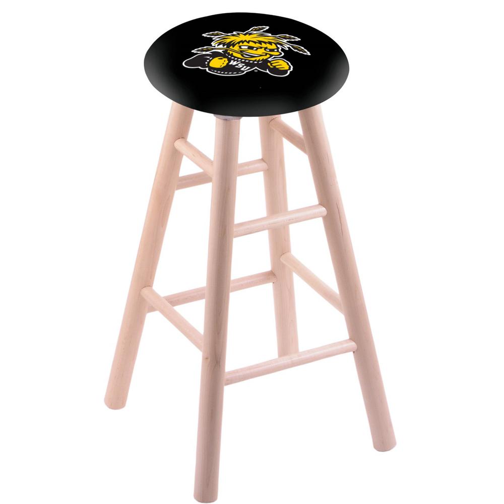 Maple Bar Stool in Natural Finish with Wichita State Seat. Picture 1