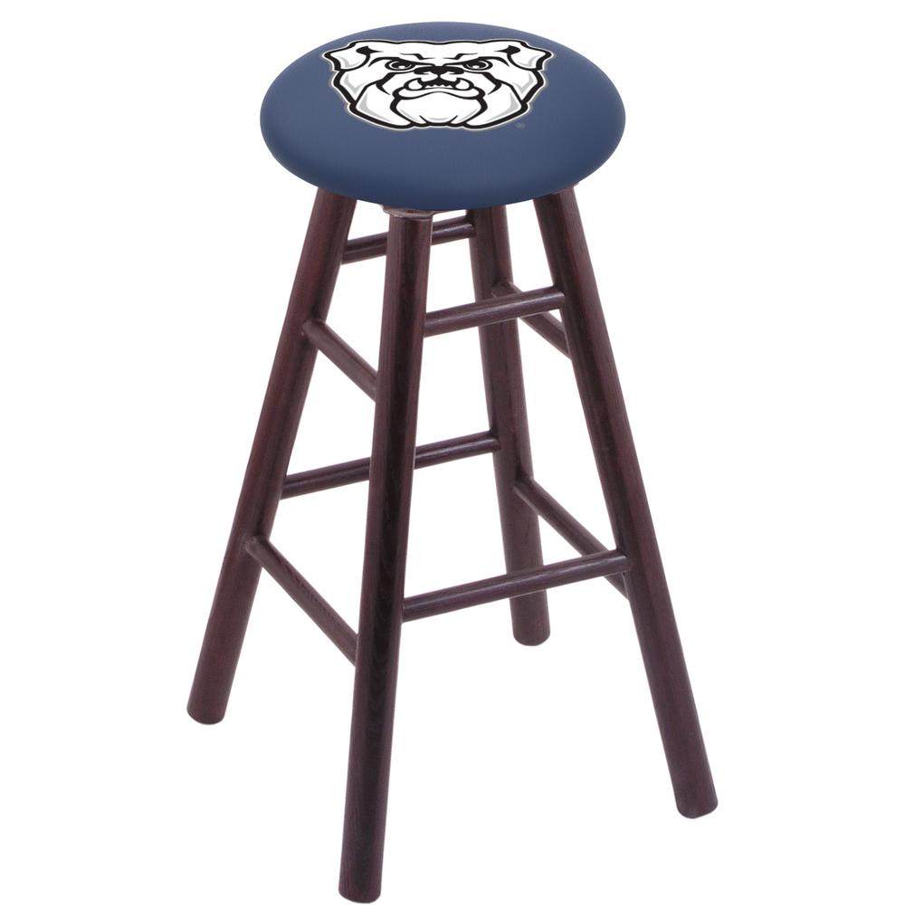 Oak Bar Stool in Dark Cherry Finish with Butler University Seat. Picture 1