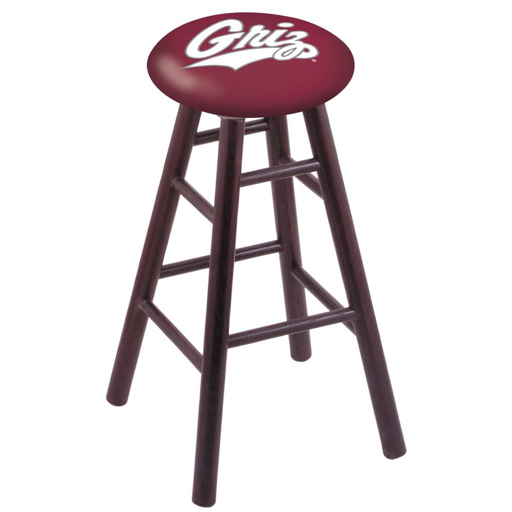 Oak Bar Stool in Dark Cherry Finish with Montana Seat. Picture 1