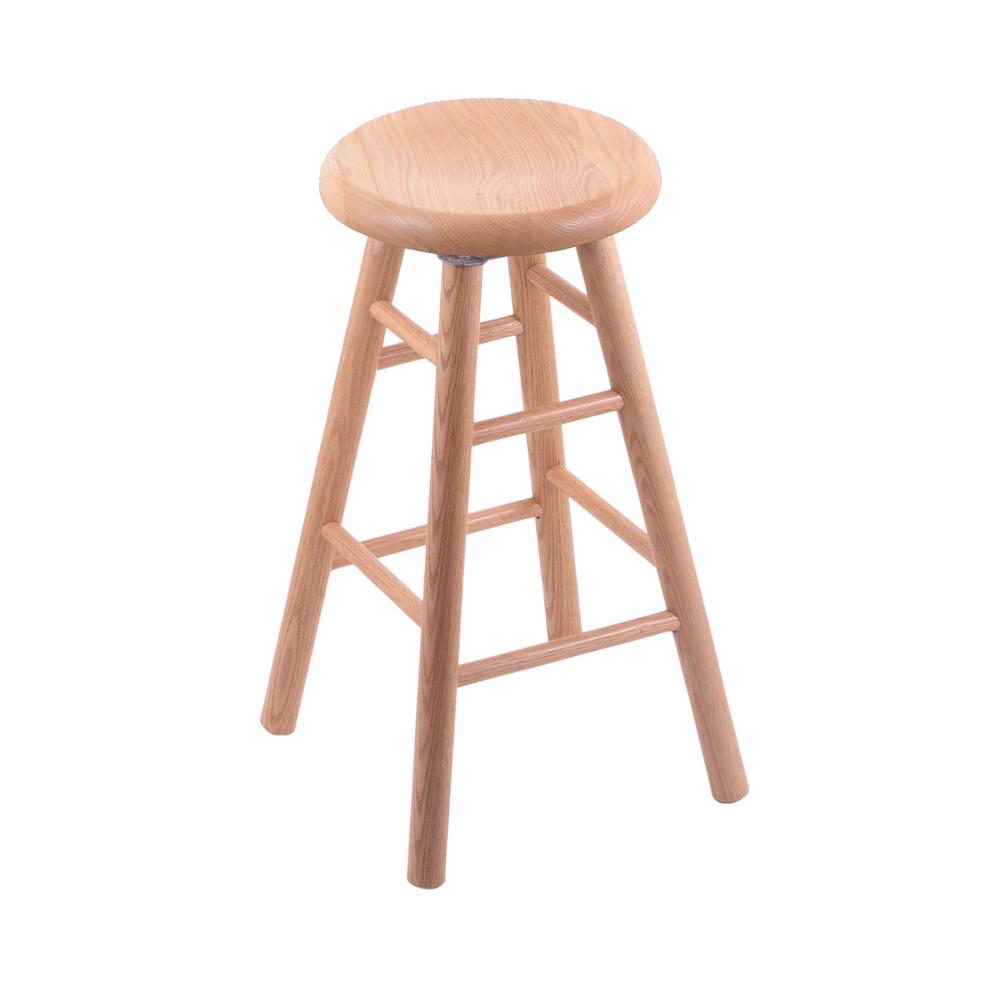 Oak Saddle Dish 36" Swivel Extra Tall Bar Stool with Smooth Legs, Natural Finish. Picture 1