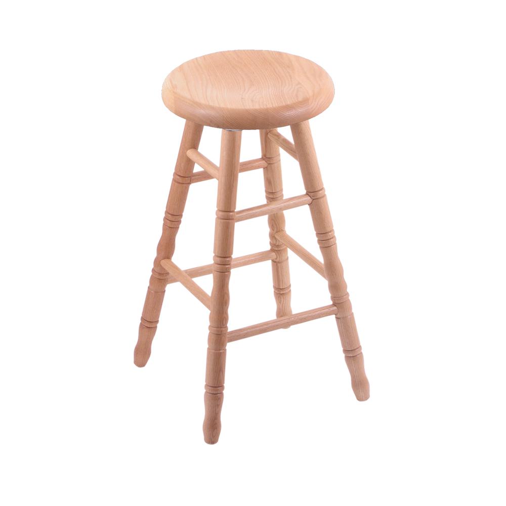 Oak Saddle Dish 30" Swivel Bar Stool with Turned Legs, Natural Finish. The main picture.