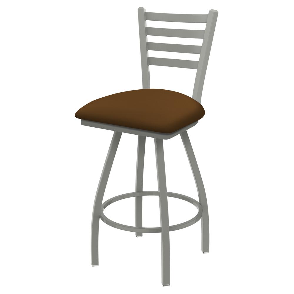 XL 410 Jackie 30" Swivel Bar Stool with Anodized Nickel Finish and Canter Thatch Seat. Picture 1