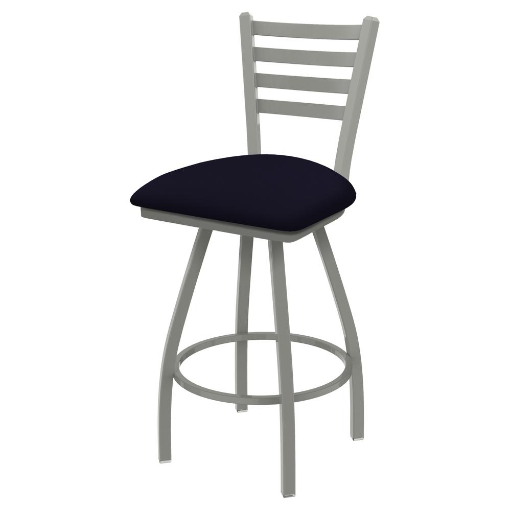 XL 410 Jackie 30" Swivel Bar Stool with Anodized Nickel Finish and Canter Twilight Seat. Picture 1