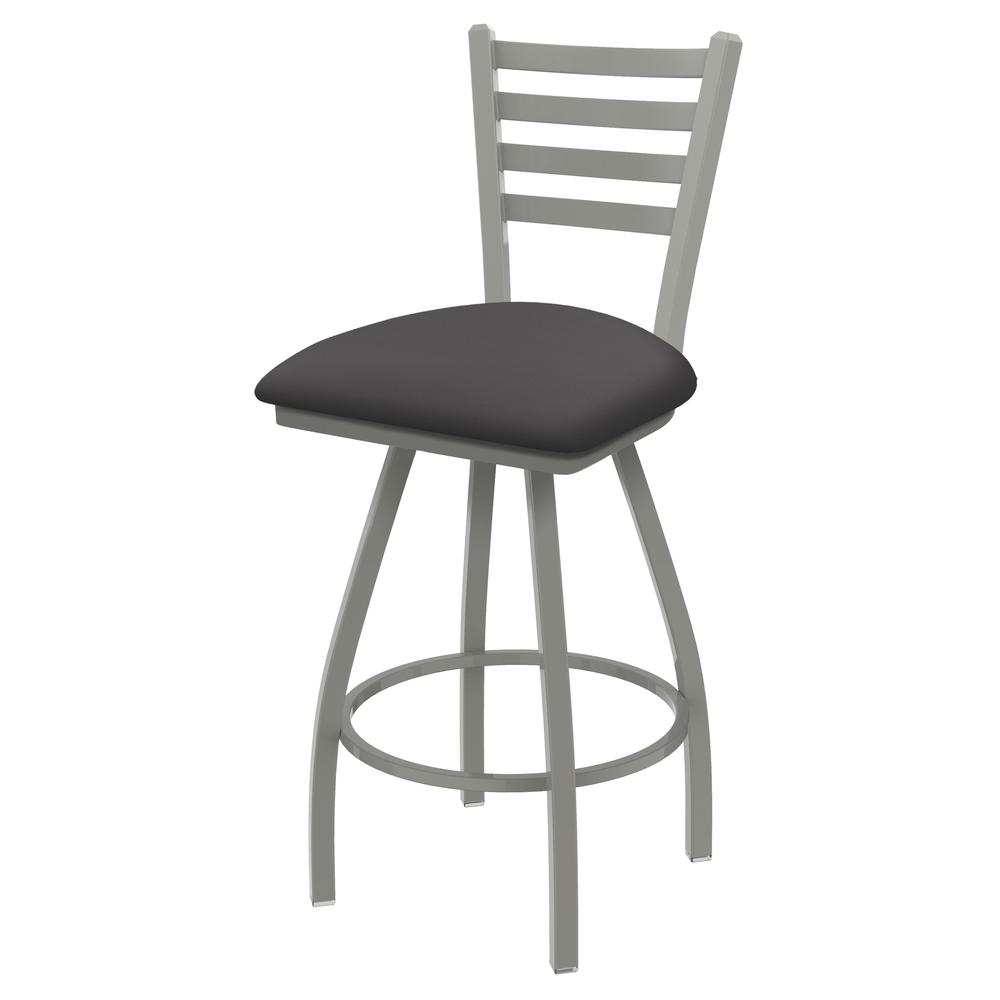 XL 410 Jackie 30" Swivel Bar Stool with Anodized Nickel Finish and Canter Storm Seat. Picture 1