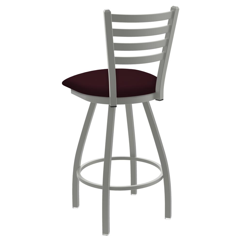 XL 410 Jackie 30" Swivel Bar Stool with Anodized Nickel Finish and Canter Bordeaux Seat. Picture 2