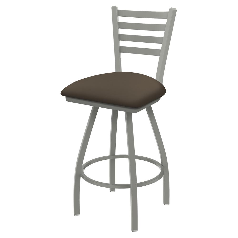 XL 410 Jackie 30" Swivel Bar Stool with Anodized Nickel Finish and Canter Earth Seat. Picture 1
