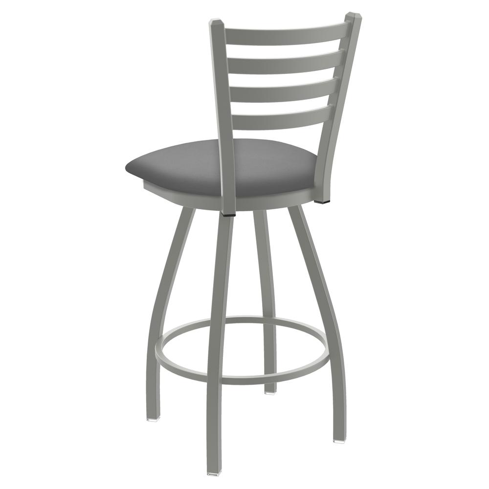 XL 410 Jackie 30" Swivel Bar Stool with Anodized Nickel Finish and Canter Folkstone Grey Seat. Picture 2