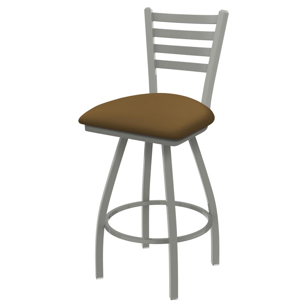 XL 410 Jackie 30" Swivel Bar Stool with Anodized Nickel Finish and Canter Saddle Seat. Picture 1