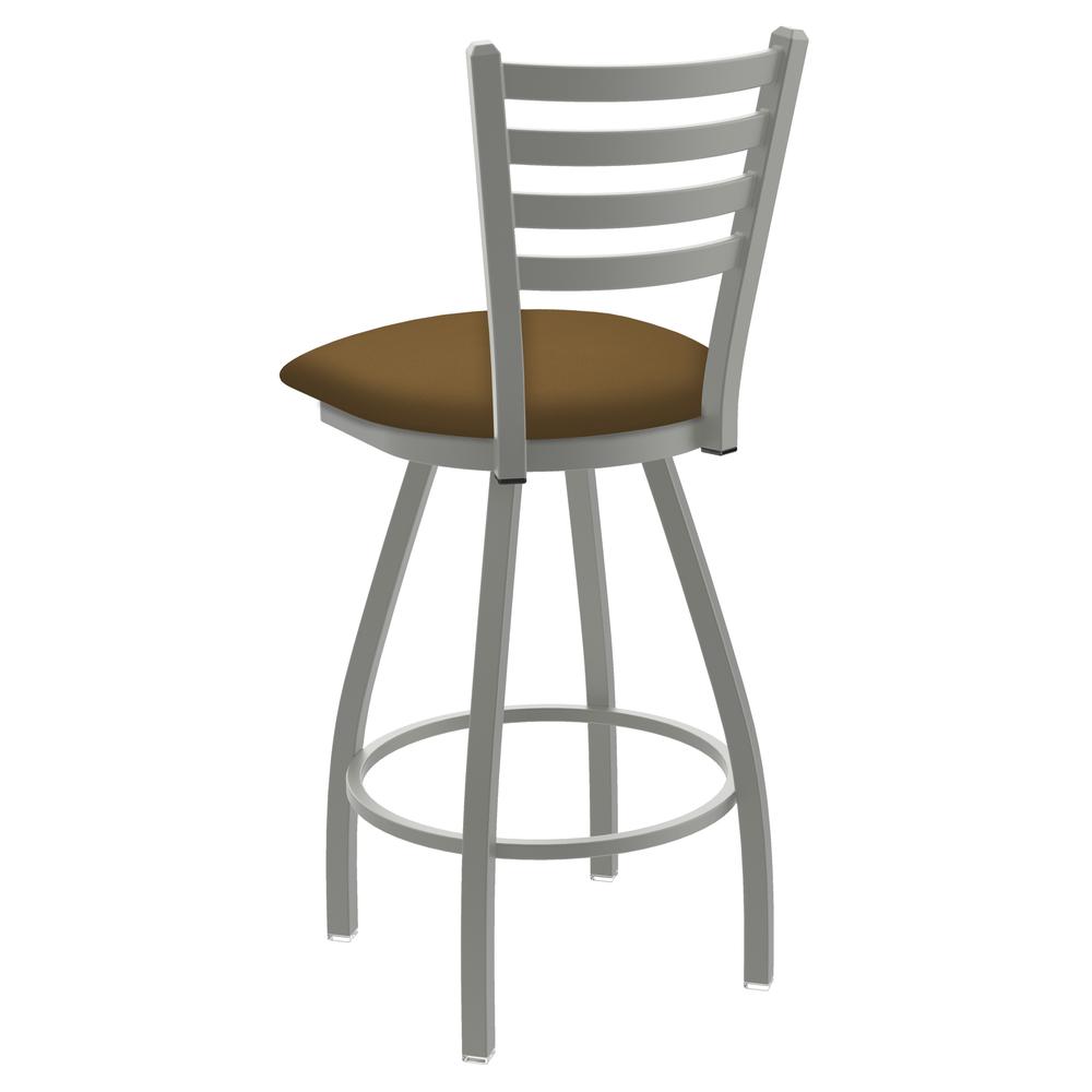 XL 410 Jackie 30" Swivel Bar Stool with Anodized Nickel Finish and Canter Saddle Seat. Picture 2