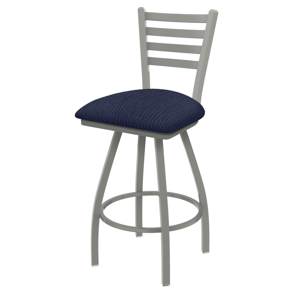 XL 410 Jackie 30" Swivel Bar Stool with Anodized Nickel Finish and Graph Anchor Seat. Picture 1