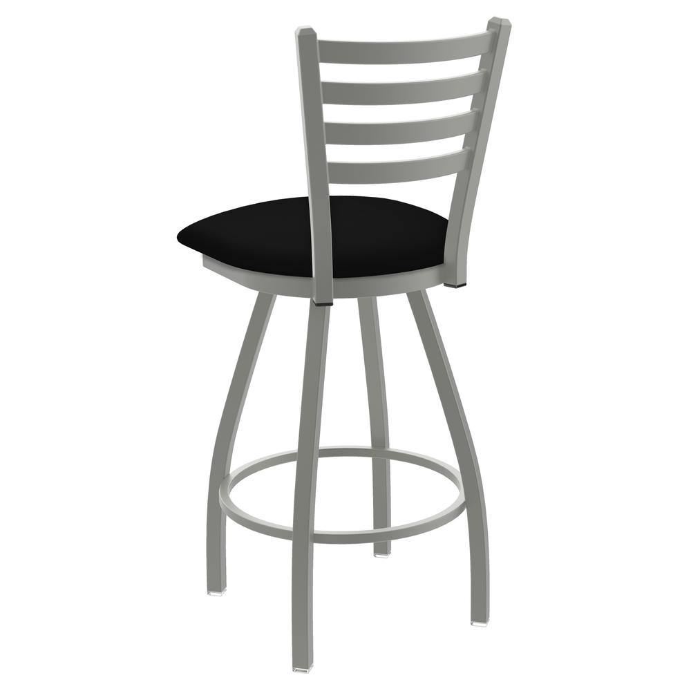 XL 410 Jackie 30" Swivel Bar Stool with Anodized Nickel Finish and Black Vinyl Seat. Picture 2