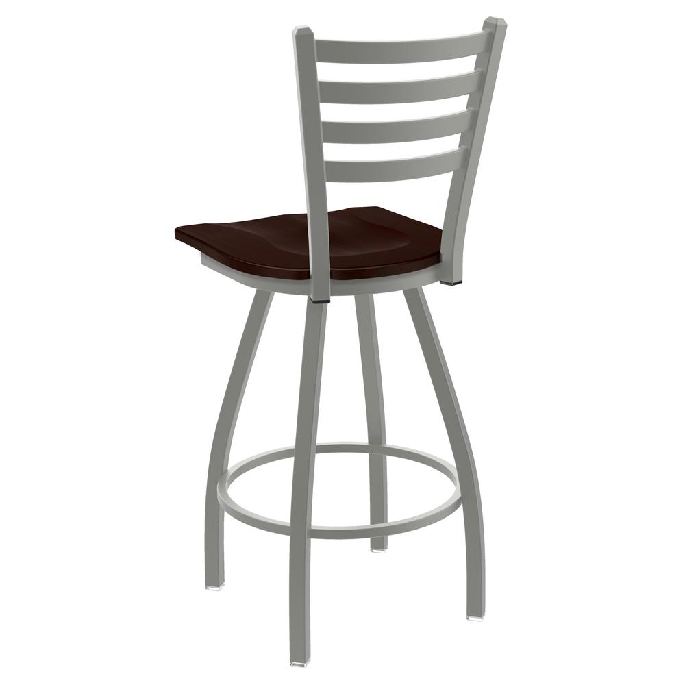 XL 410 Jackie 30" Swivel Bar Stool with Anodized Nickel Finish and Dark Cherry Maple Seat. Picture 2