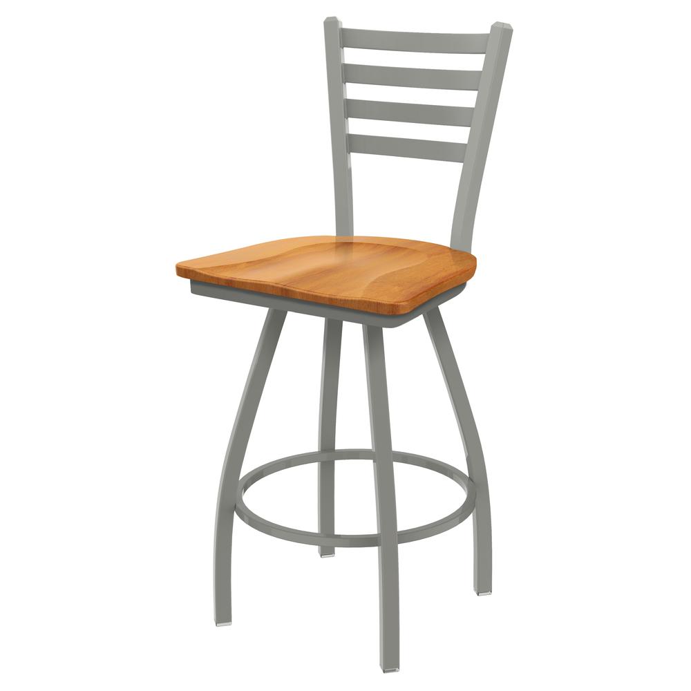 XL 410 Jackie 30" Swivel Bar Stool with Anodized Nickel Finish and Medium Maple Seat. The main picture.