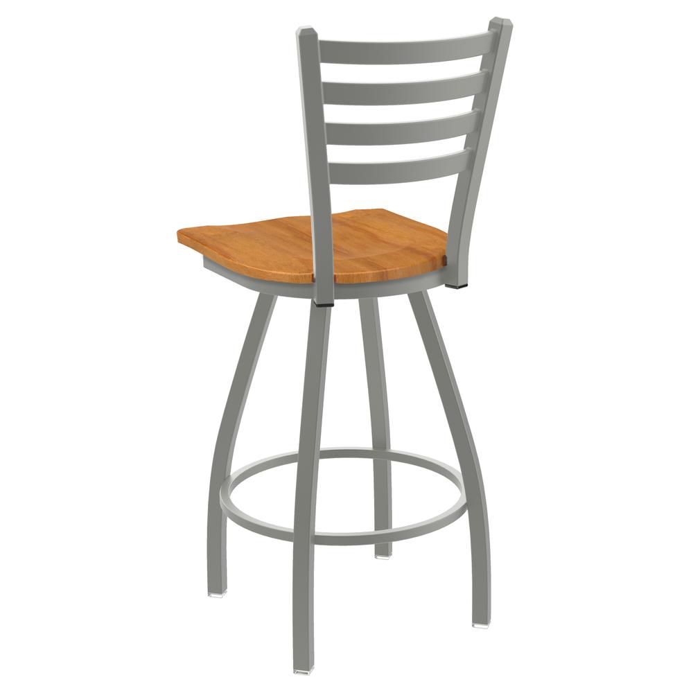 XL 410 Jackie 30" Swivel Bar Stool with Anodized Nickel Finish and Medium Maple Seat. Picture 3