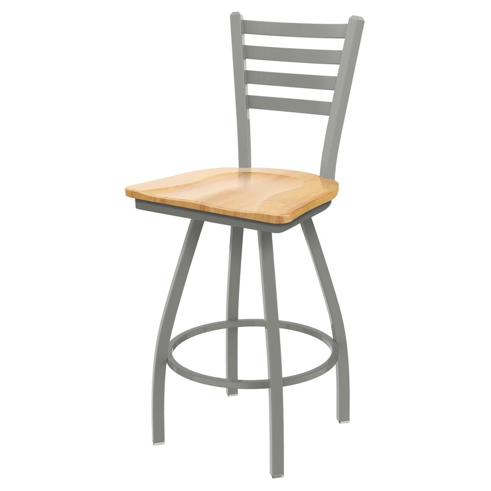 XL 410 Jackie 30" Swivel Bar Stool with Anodized Nickel Finish and Natural Maple Seat. Picture 1