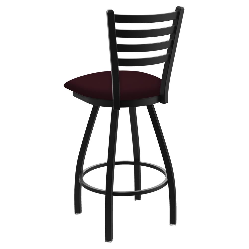 XL 410 Jackie 30" Swivel Bar Stool with Black Wrinkle Finish and Canter Bordeaux Seat. Picture 3