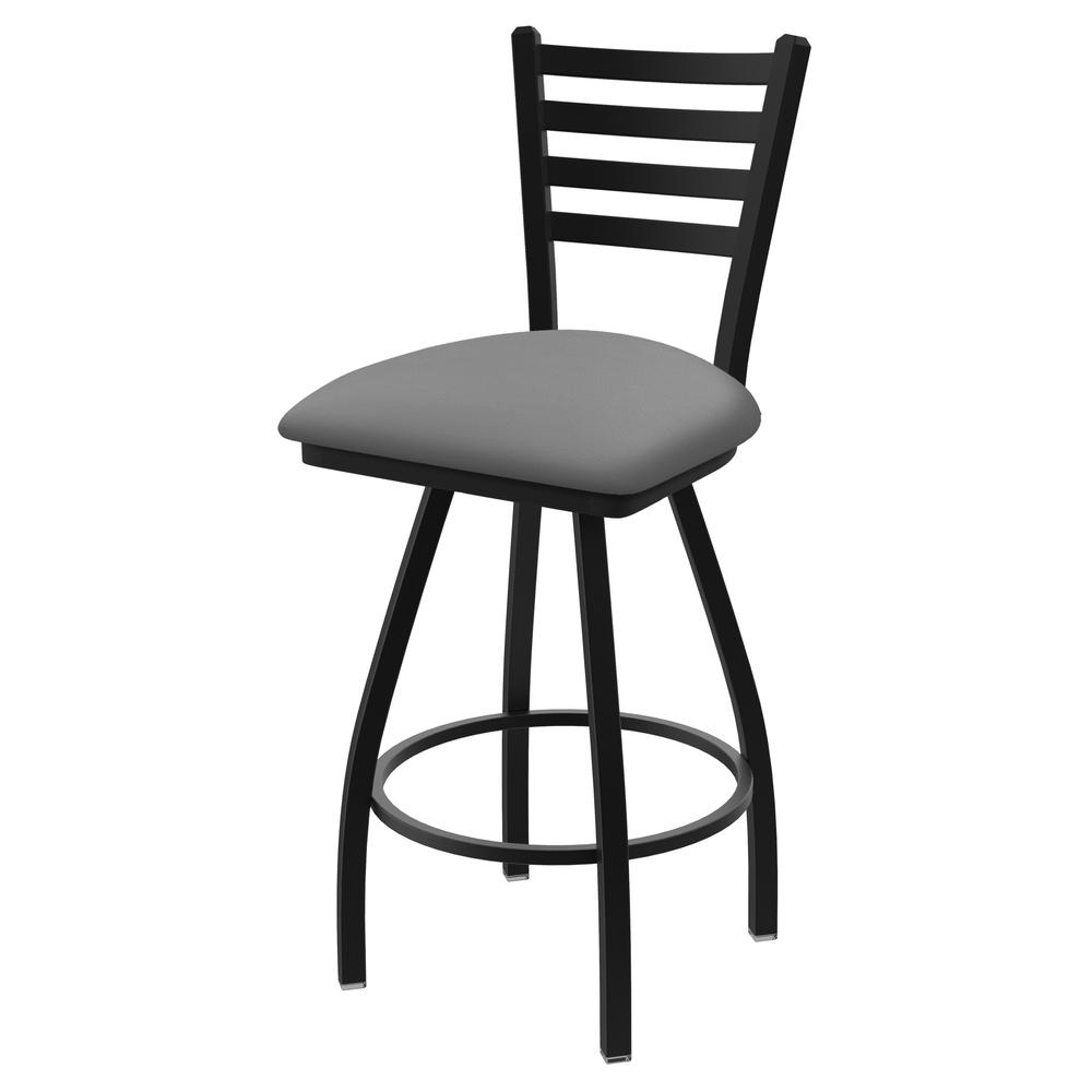 XL 410 Jackie 30" Swivel Bar Stool with Black Wrinkle Finish and Canter Folkstone Grey Seat. Picture 1
