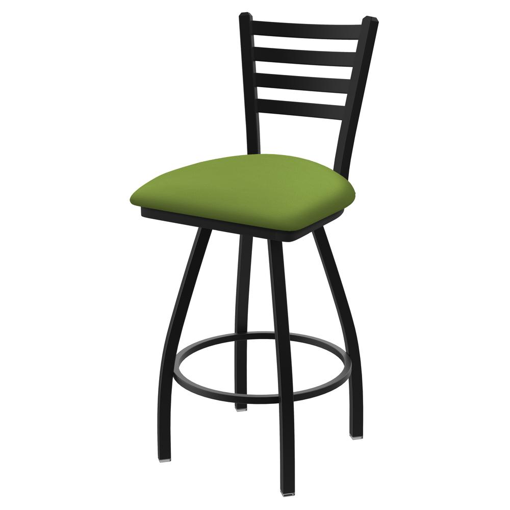 XL 410 Jackie 30" Swivel Bar Stool with Black Wrinkle Finish and Canter Kiwi Green Seat. Picture 1
